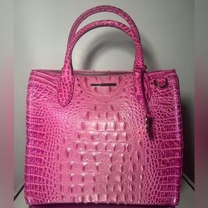 BRAHMIN | Pink Crocodile Embossed Women's Bag